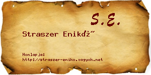 Straszer Enikő névjegykártya